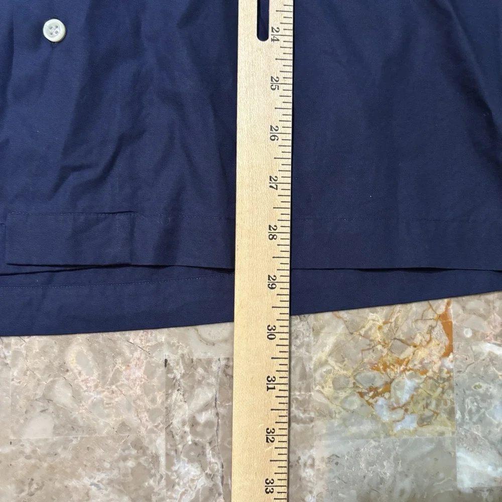 Polo Ralph Lauren Shirt Mens Small Blue Caldwell Cotton Twill Camp Loop Collar